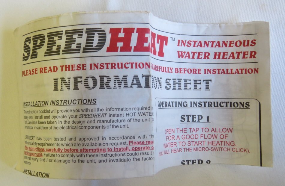 Other Bathroom SpeedHeat instant heat shower head 5 kw was sold for